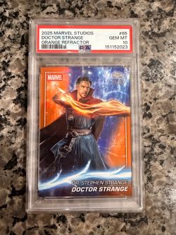 2025 Topps Chrome Marvel Doctor Strange Orange Refractor PSA 10