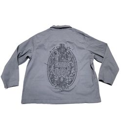 Disney Shirt Jacket Adult XXLarge Gray Haunted Mansion Madame Leota Button Up, 