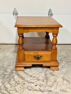 Vintage Tell City Solid Hard Rock Maple End Table - #48 Andover Finish