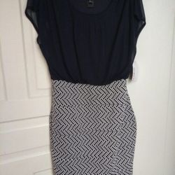 Enfocus Studio Dresses | New Knee Length Dress | Color: Blue/White | Size: 12