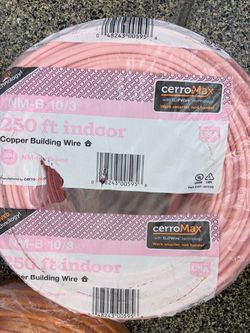 250 ft. 10/3 Solid CerroMax SIMpull CU NM-B with G Wire Pink Coil