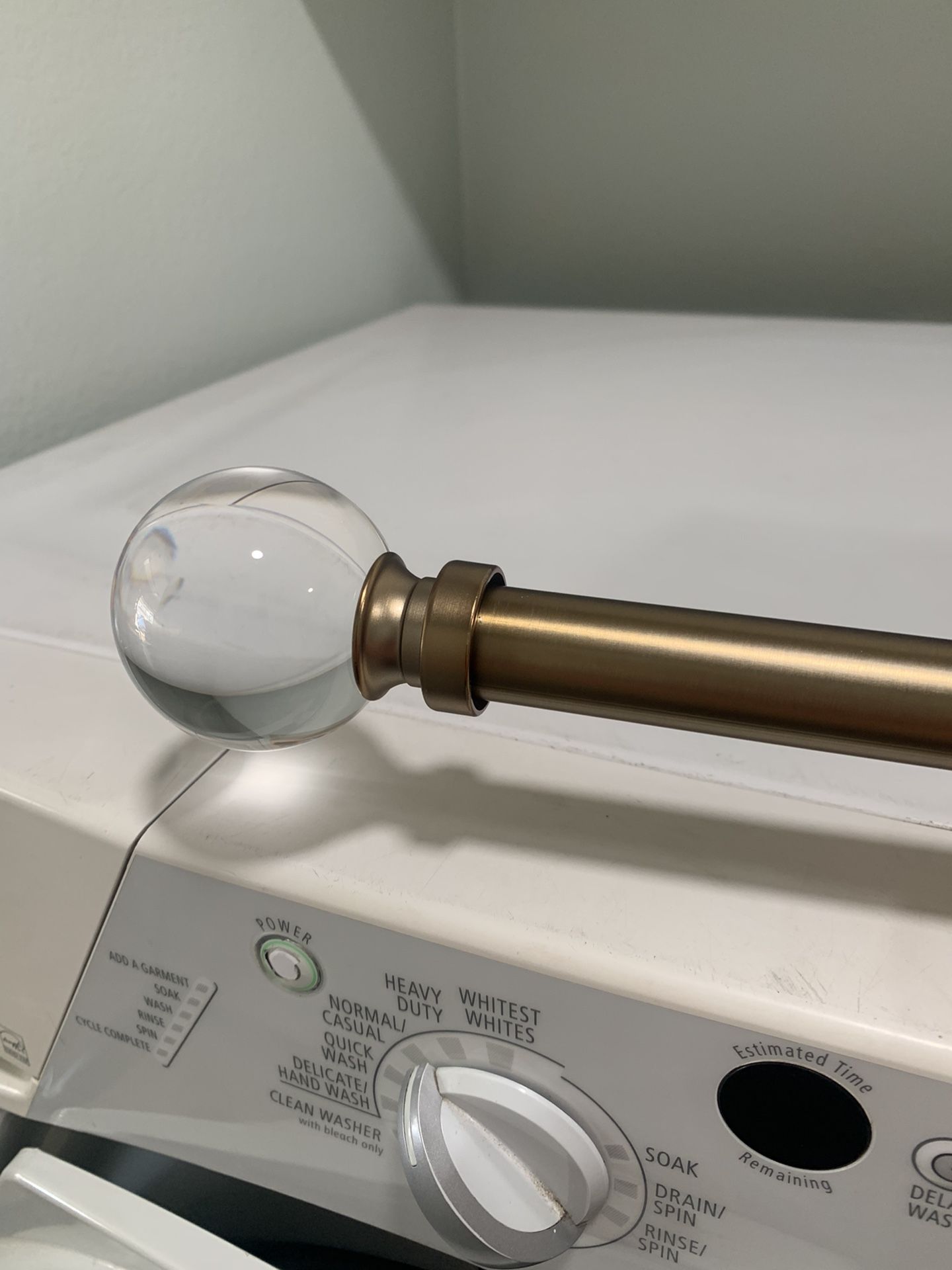 Curtain Rod 48-86in. Gold W/glass Ball -New