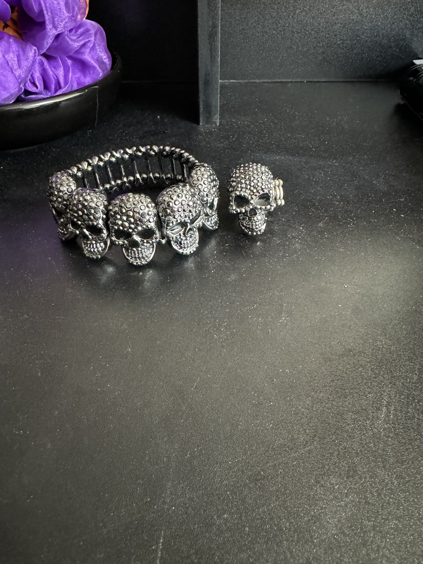 Skull Bracelet And Matching Ring