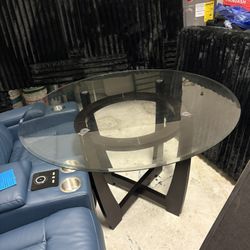 Glass Round Table With 4 Chairs 