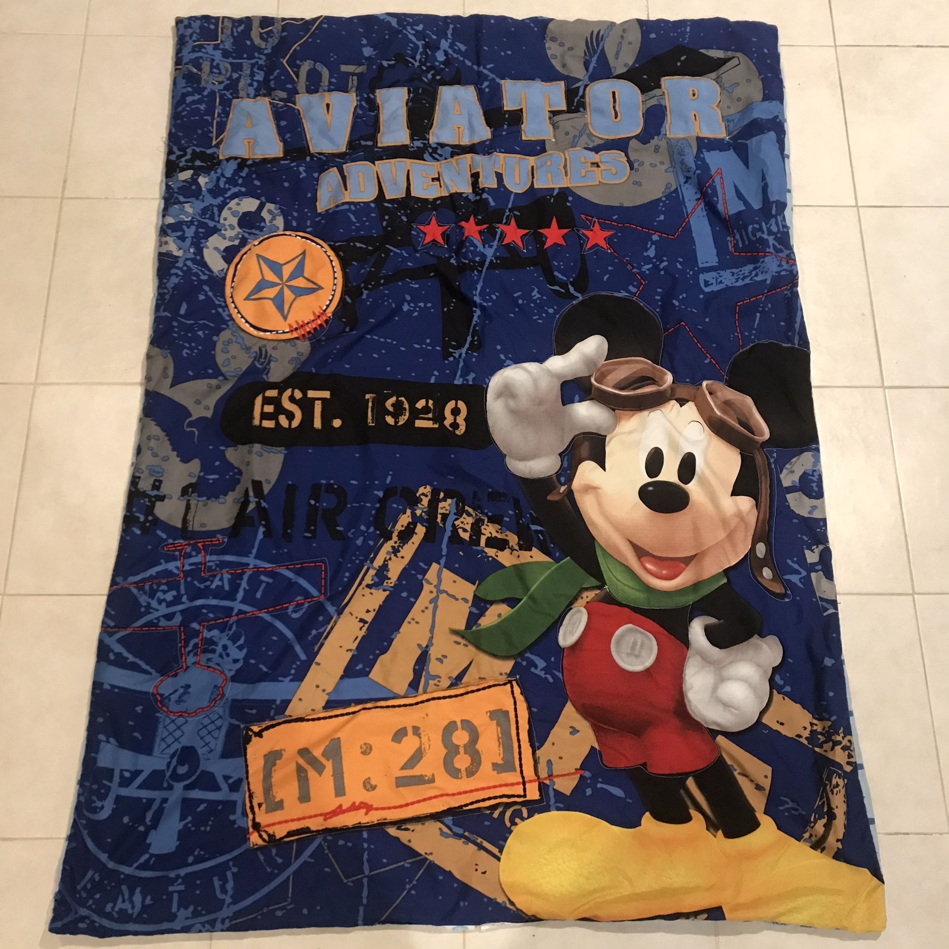 Vintage Aviator Adventures Mickey Mouse Comforter For Kids