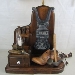 Nightwatch Lamp Co. Cobblers Tools Themed Lamp 35" Tall


