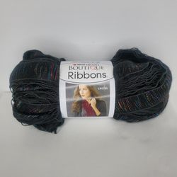 Red Heart Yarn Boutique Ribbons Metallic Ruffle 3.5oz. 42 Yards 1012  Black 