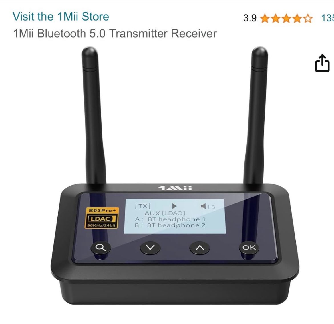 1Mii Bluetooth 5.0 Transmitter Receiver