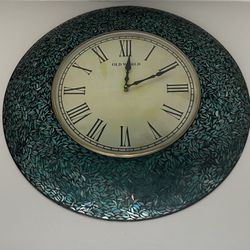 Turquoise Mosaic Clock