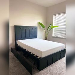 4 Item Bundle - Bed Frame, Coffee Table, Wall Art, Patio Chair, and Plant – Houston, TX