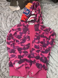pink and purple bape hoodie