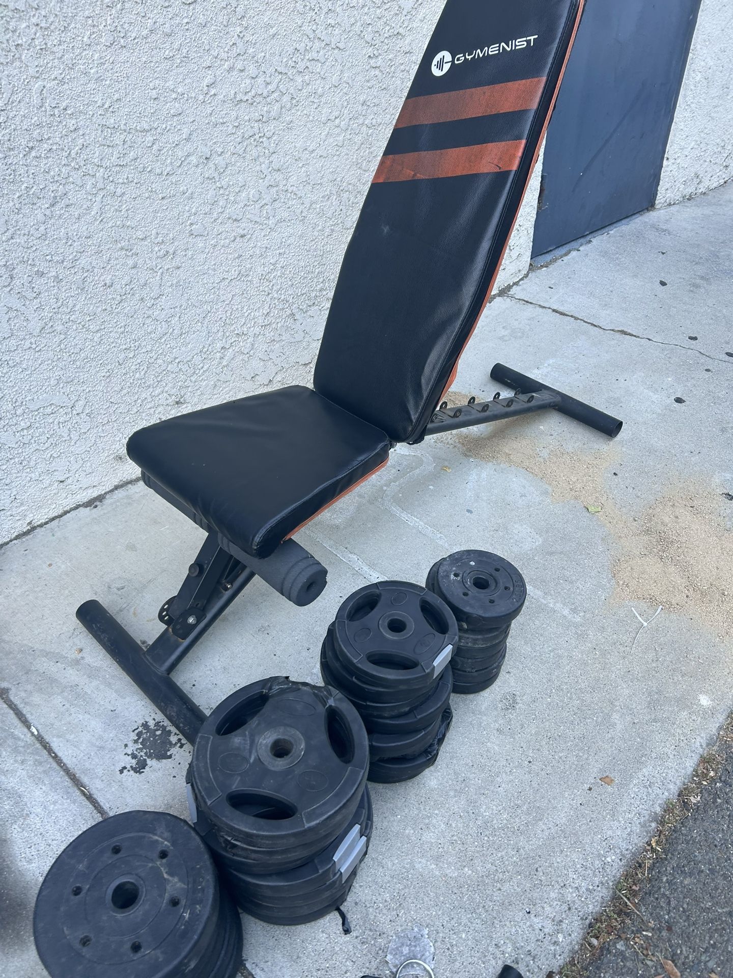 Fitness Bench With Lots Of Weights