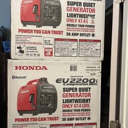 Honda Eu2200i Companion Model has 30 Amps Plug for RVs..Brandnew in Honda factory sealed boxes