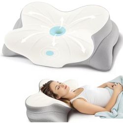 Neck Pillow Cervical Memory Foam Pillows for Neck and Shoulder Pain Relief, Side Sleeper Pillow, Contoured Support Pillows, 2 in 1 Ergonomic Orthopedi
