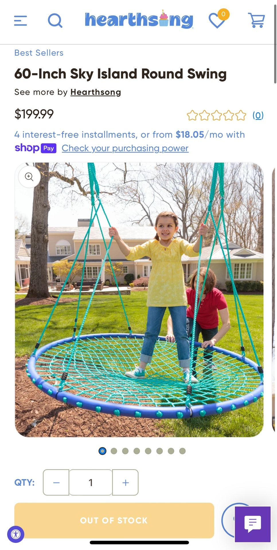 60-Inch Sky Island Round Swing/platform Swing/tree Swing