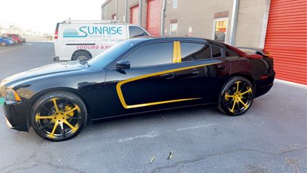 Dodge Charger Black with Custom Yellow Accents