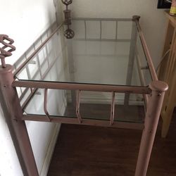 Escritorio De Vidrio Y Metal 