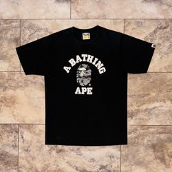 BAPE Reflection Camo College Tee Black Size Medium
