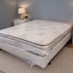 New queen mattress and box spring 2 pc bed frame is not included