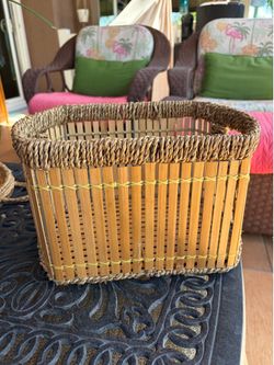 Seagrass and bamboo basket