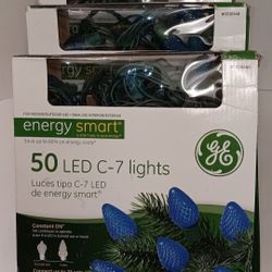 4 boxes Energy Smart 50 blue colored LED C-7 Christmas string lights $40 FIRM for ALL 4 boxes!