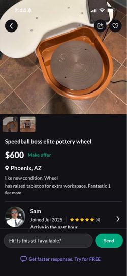 Pottery wheel scammer!!