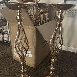 11 Gold Centerpiece Stands 