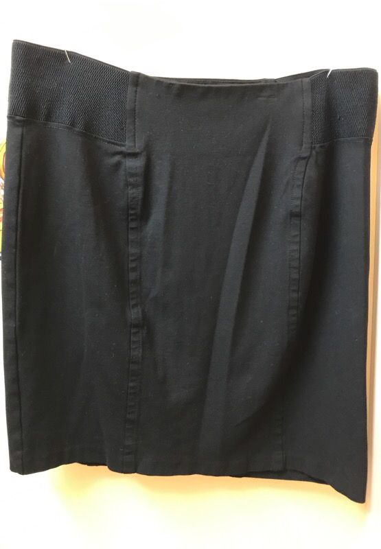 Rod& Ali Black A-Line Skirt Elastic Sides Rayon Blend Size 1x