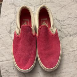  Vans Classic Slip On Pink Suede Whit Leather