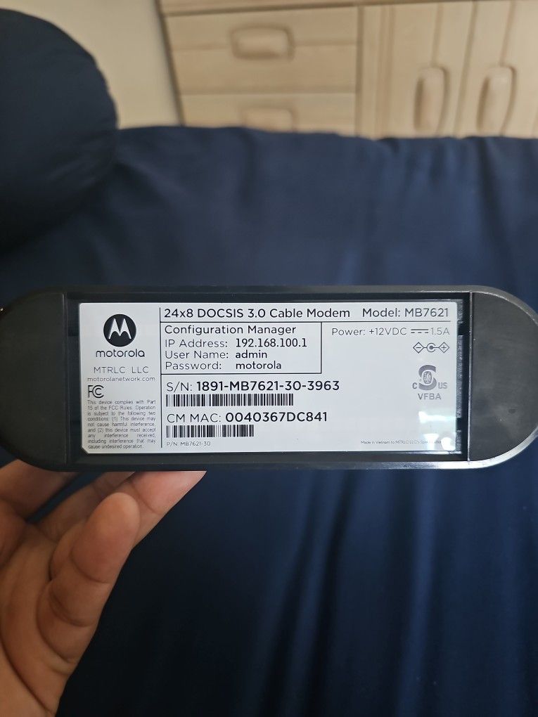 Motorolla Modem For Home Cable Internet