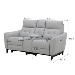 Alpendale Fabric Power Loveseat with Power Headrests