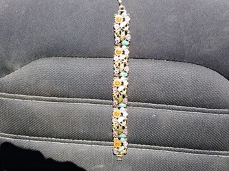 Floral Crystal Link Bracelet