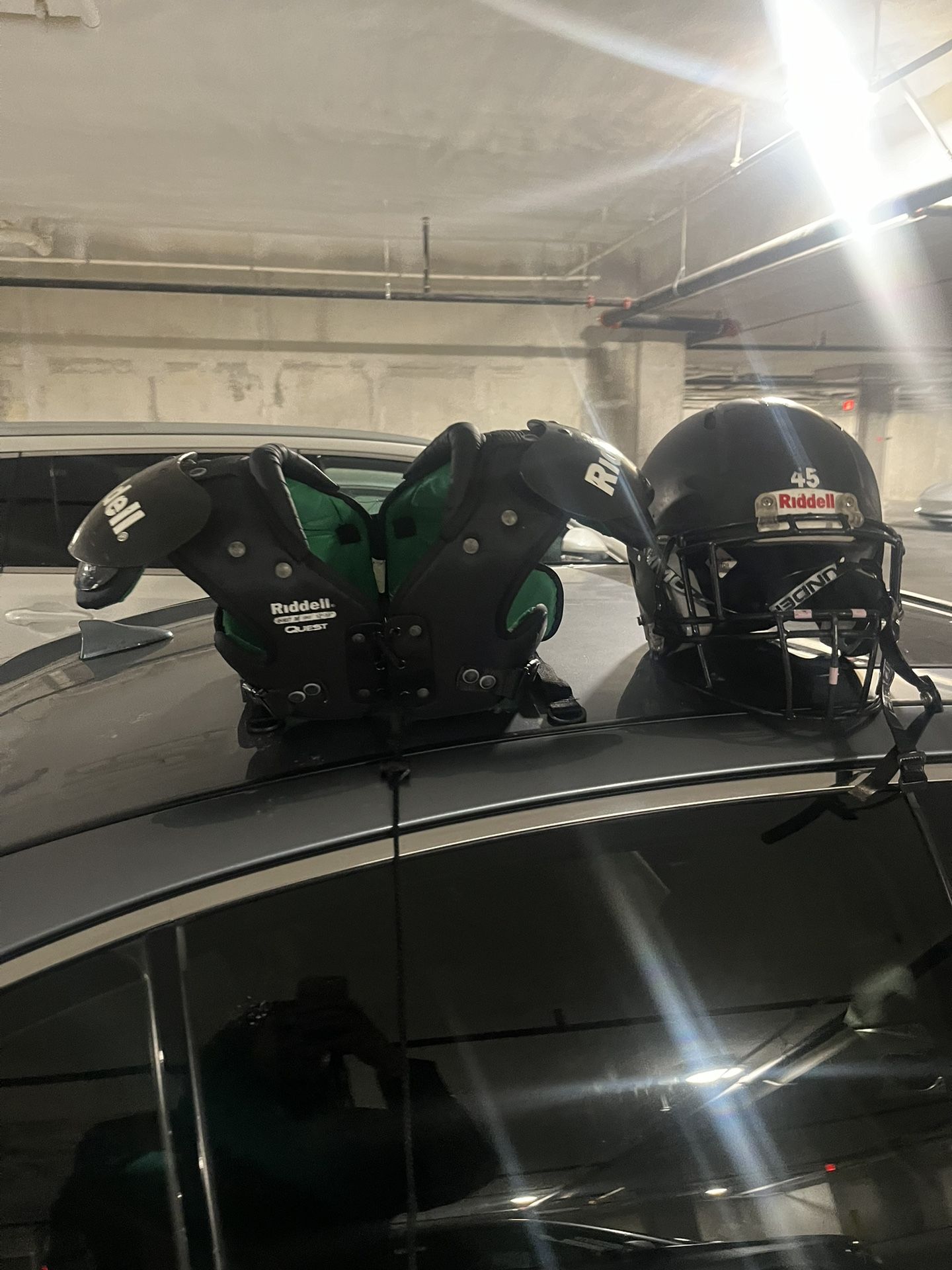 Youth Football Helmet Size medium Youth Football Shoulder Pads Size Medium Both For 80.00