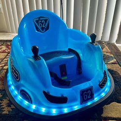 6V Blue Glow Bumper Car, Battery Powered Ride on for Children, Ages 1.5+, by Flybar