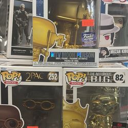 Funko Pop Tupac Shakur, MTV Music Man , Notorious Biggie Smalls W/ Crown 