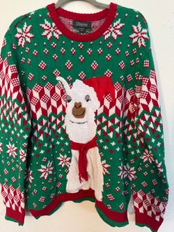 Llama Christmas Sweater Size XL