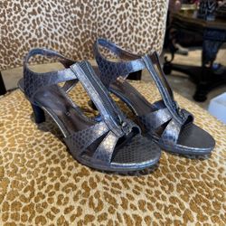 Etienne Aigner Heels, Color: Dark Grey, Size: 9W, 
