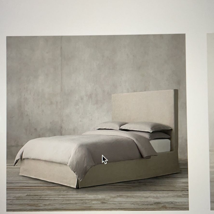 Restoration hardware parsons slipcovered bed deals