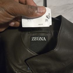 ZENGA MENS LEATHER BOMBER JACKET