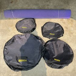 Drum vinyl carrying bags -various sizes {24”,18”,16”15” diameter’s}