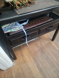 Small entry table black 2 drawers great for small  areas