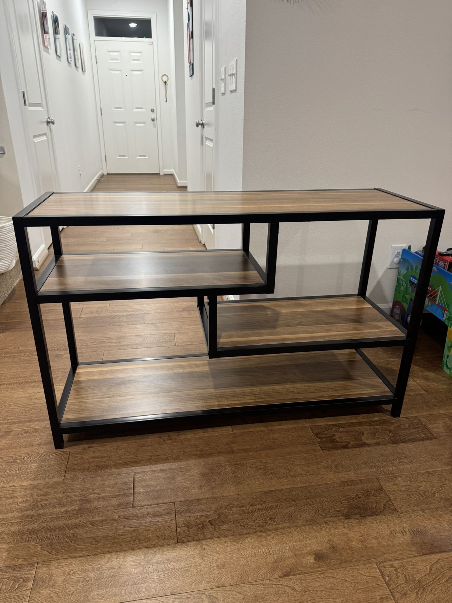 Console Table, Rustic 4-Tier Sofa Table with Storage Shelves, 47” Industrial TV Stand with for Living Room (Vintage Brown)