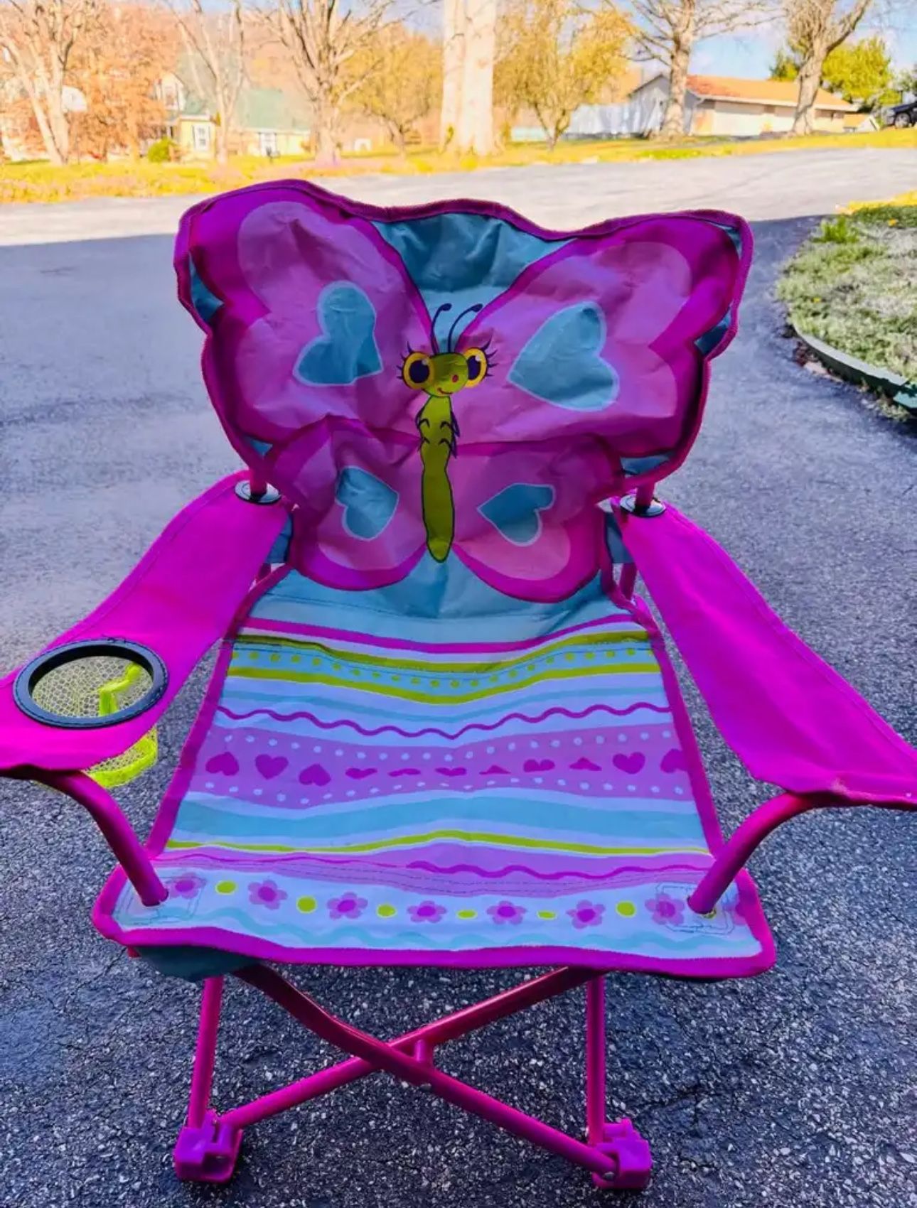 NEW Butterfly Kids Folding Camp Chair