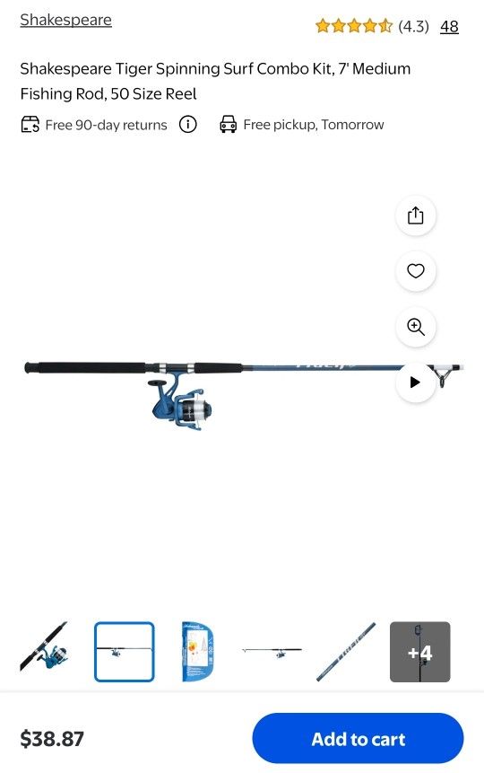 Shakespeare Tiger® Spinning Combo Fishing Rod 7