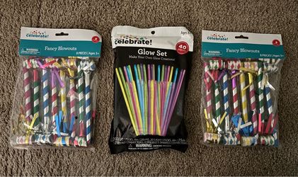 Party favors- blowouts and glowsticks