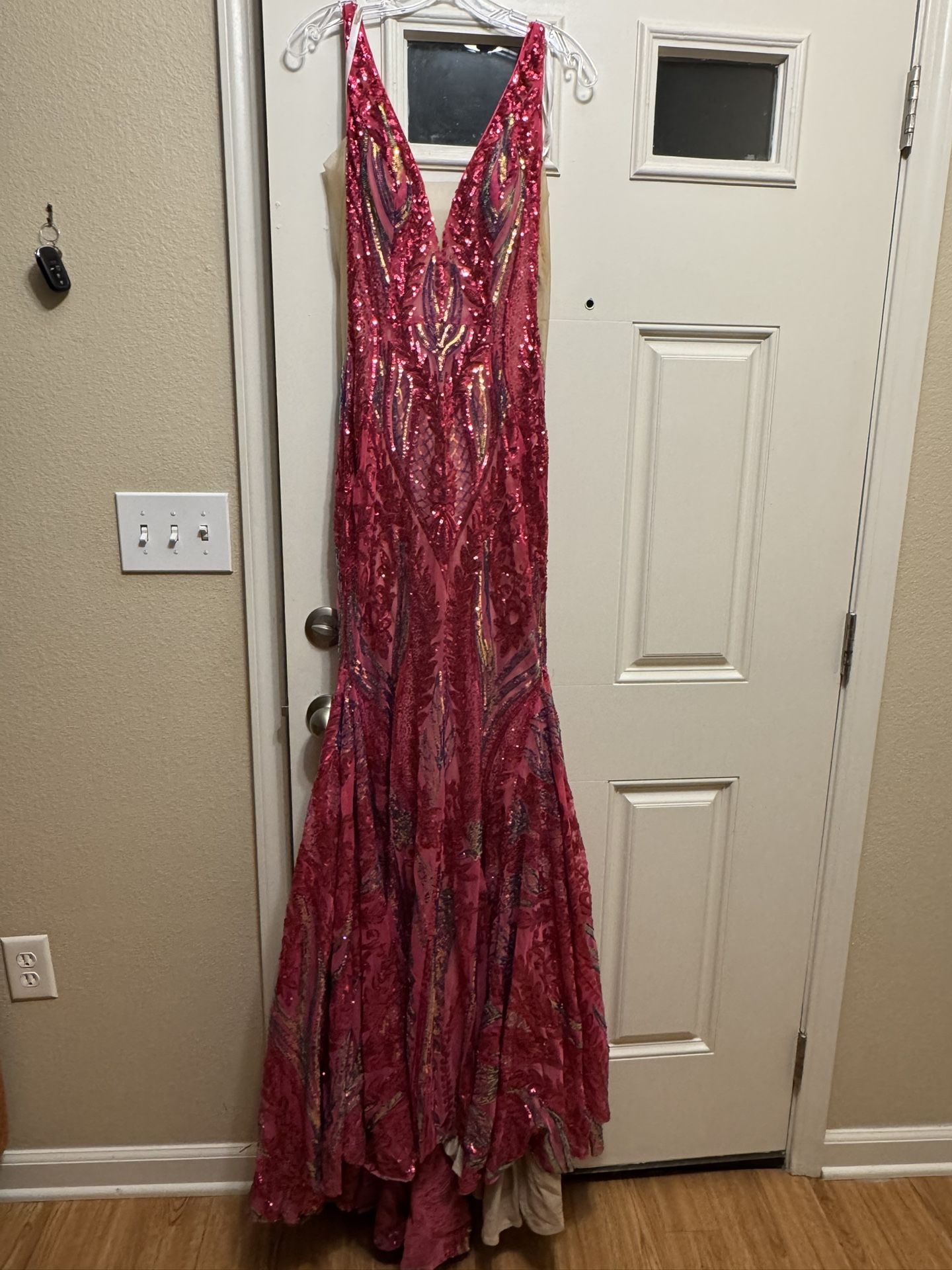 Gorgeous Fushia And Multi Color Prom Or Formal Dress