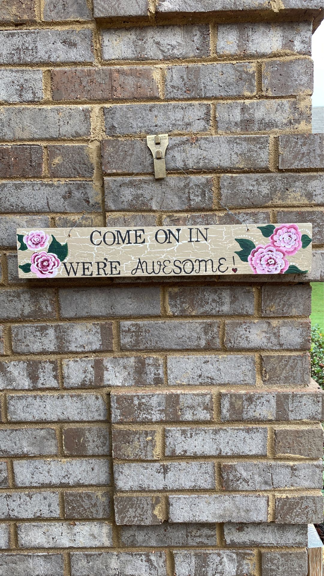 Hand painted welcome sign