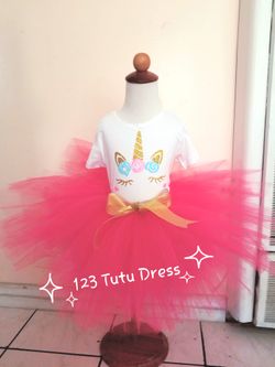 Hot Pink Unicorn Tutu Birthday Party Girl