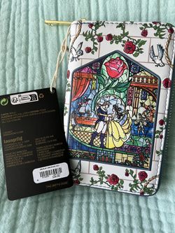 Disney Loungefly Beauty And The Beast Stained Glass Wallet NWT