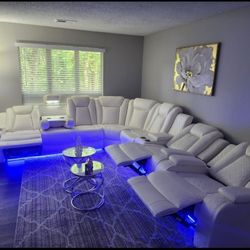 🆕 DELIVERY 🔌 POWER RECLINING SECTIONAL COUCH SOFA With LEDs 🛋️